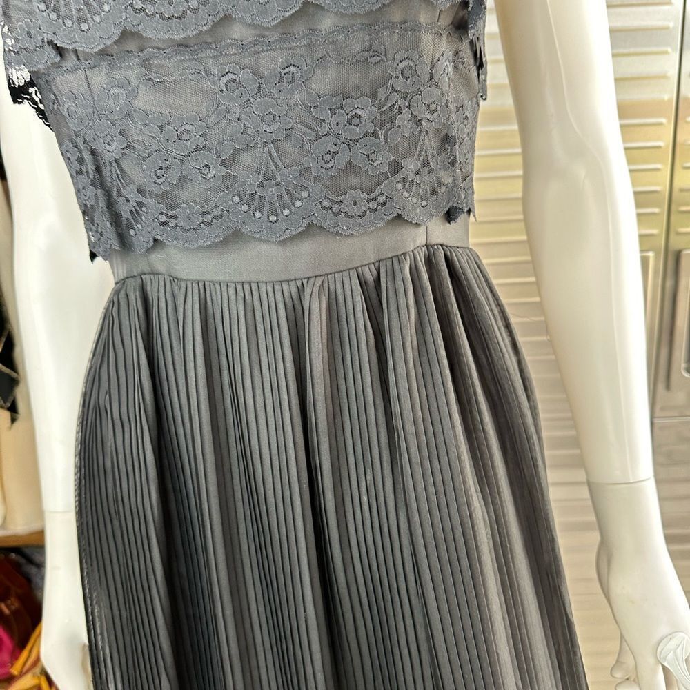 Jacqueline Lechat Cannes France Black Lace Ruched Little Black Dress Small - Picture 7 of 13